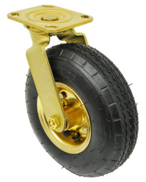 8” Brass Hub Pneumatic Bellman Cart Swivel Caster Air Filled 350lb Capacity
