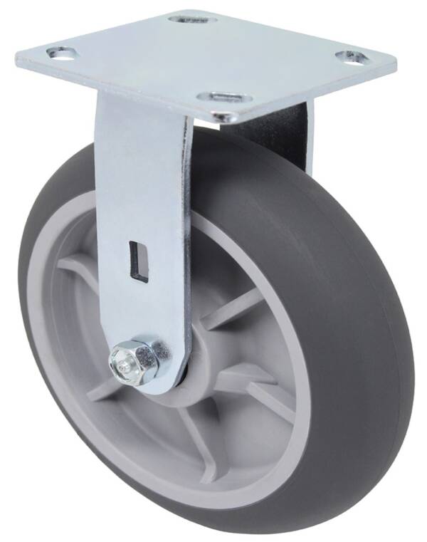 8” Thermo Rubber Rigid Caster 550 lbs. Capacity